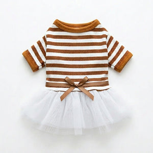 Pet Skirt - Teddy Bear Style - Coffee / Navy Blue - XS to XL - Petvast