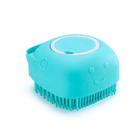 Pet Bath Brush - Silicone Massage - Blue  Green  Pink  Yellow - Square  Heart  Round