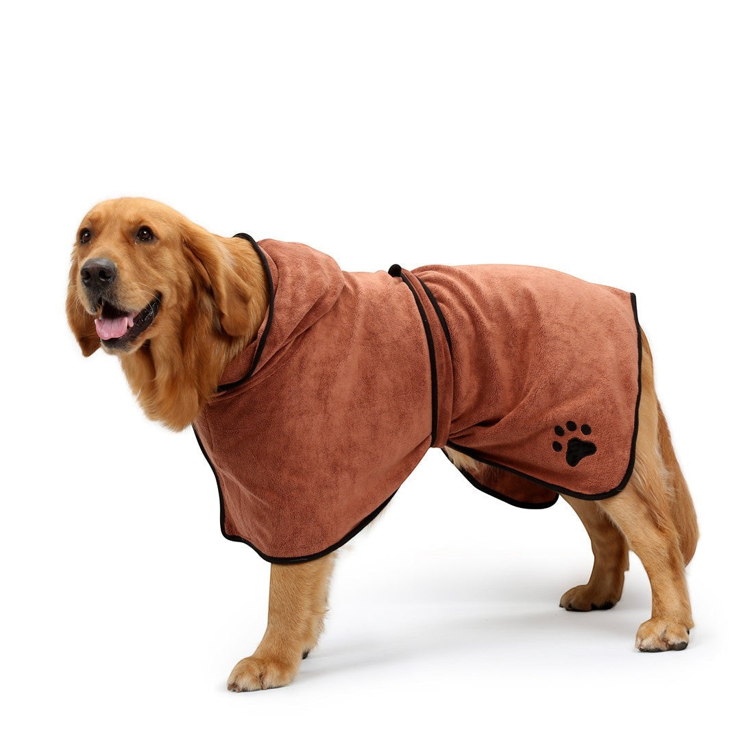 PetVast serviette de bain pour chien en microfibre marron à séchage rapide avec motif patte de chien