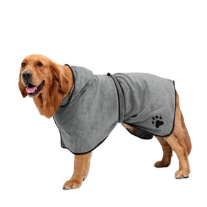 PetVast serviette de bain pour chien en microfibre marron à séchage rapide avec empreinte de patte brodée