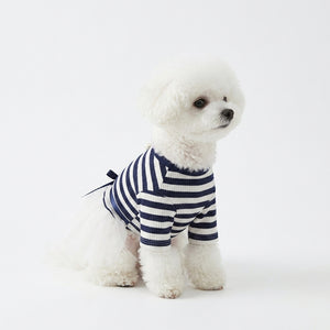 Pet Skirt - Teddy Bear Style - Coffee / Navy Blue - XS to XL - Petvast