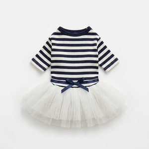 Pet Skirt - Teddy Bear Style - Coffee / Navy Blue - XS to XL - Petvast
