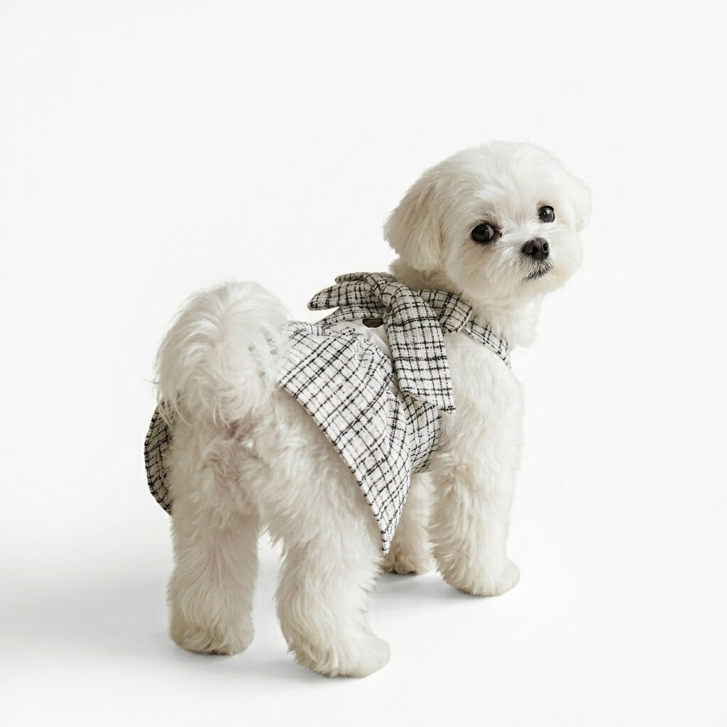 Pet Sling Skirt - Cotton - Black White / White - XS to XL - Petvast