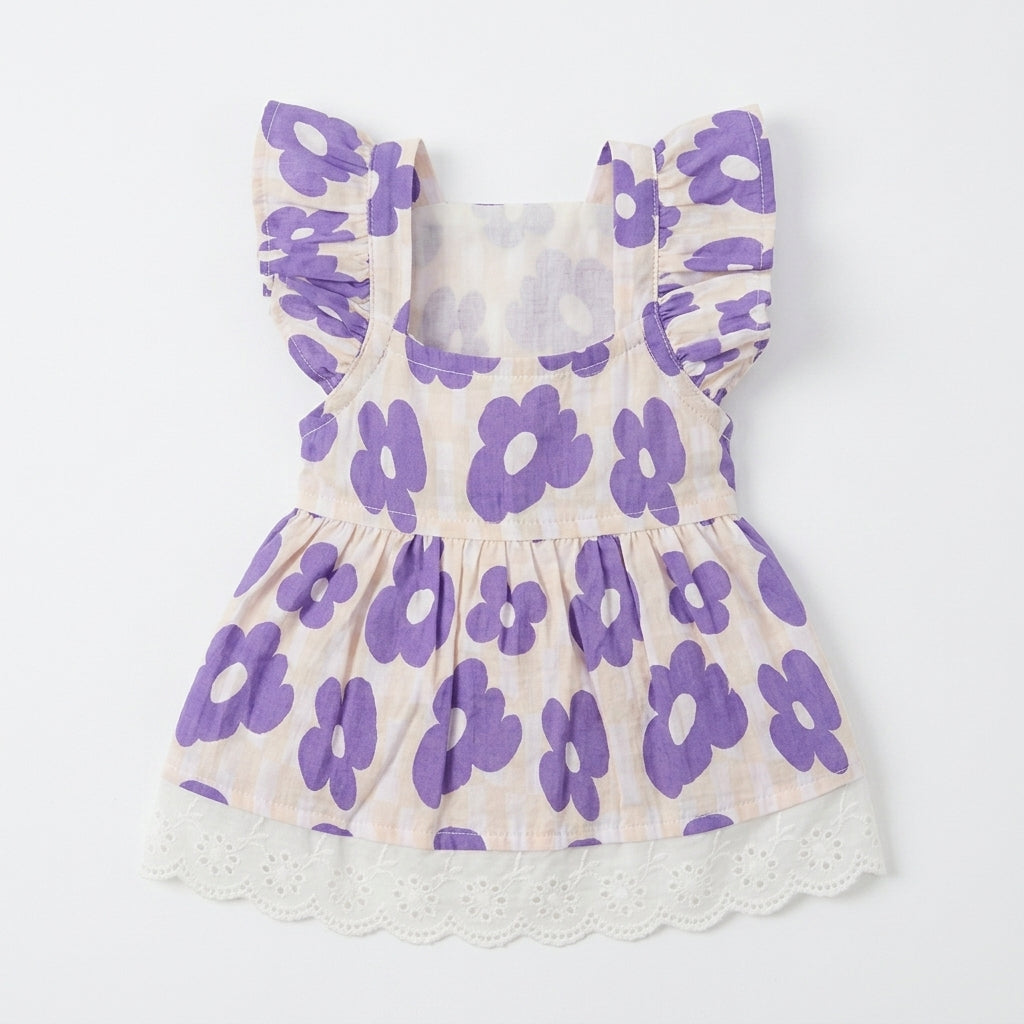Dog Dress - Floral Mesh - Purple / Red - XS to XL - Petvast