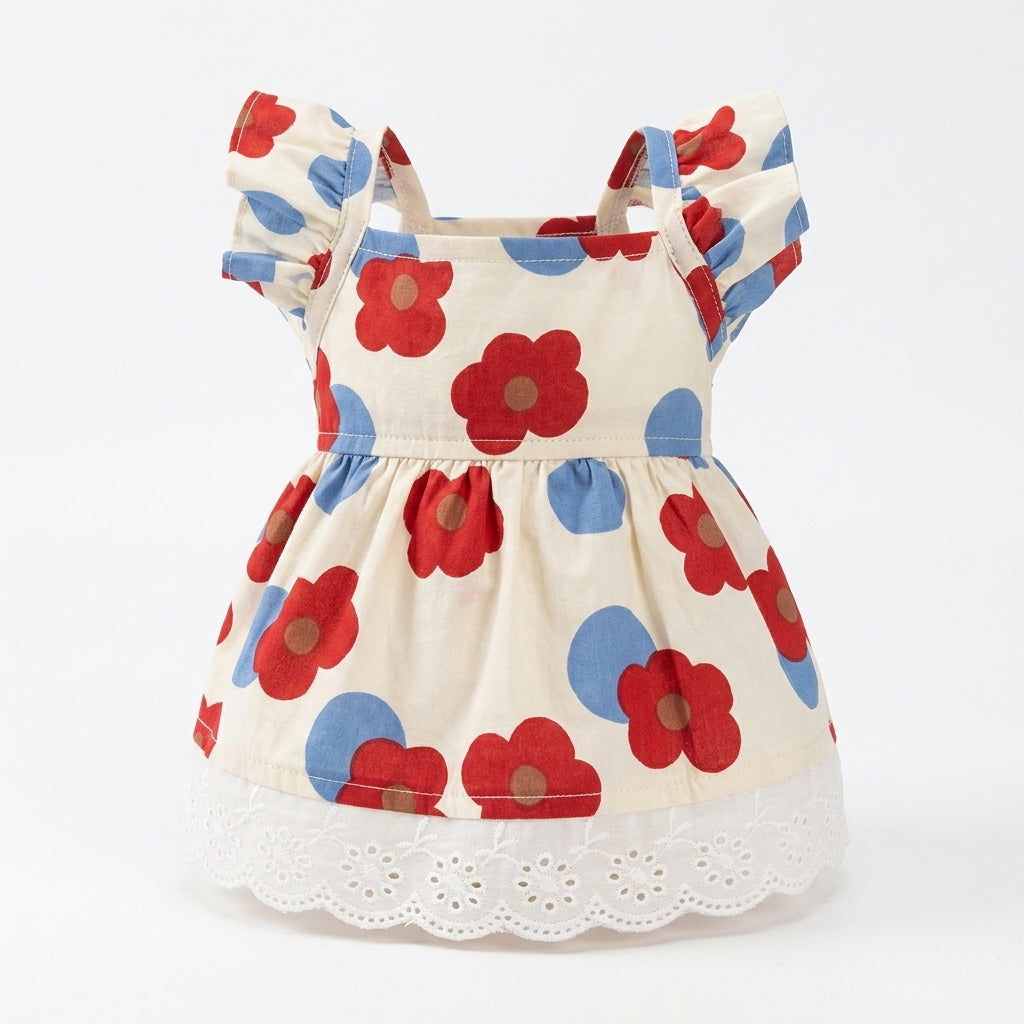 Dog Dress - Floral Mesh - Purple / Red - XS to XL - Petvast