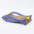 Cat Scratcher - Fish Shape Cardboard Lounge with Ball Toy - Blue - 46x25x10cm