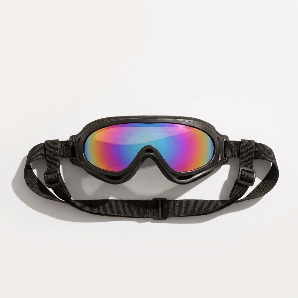 Dog Goggles - UV & Wind Protection PC Lens TPU Frame with Adjustable Straps - Black - Medium & Large Dogs